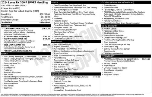 2024 Lexus RX 350 F SPORT Handling