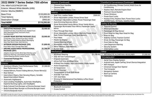 2022 BMW 750 i xDrive