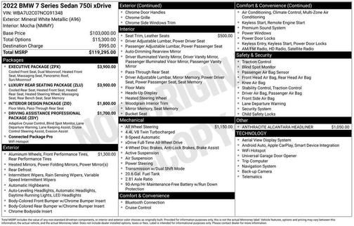 2022 BMW 750 i xDrive