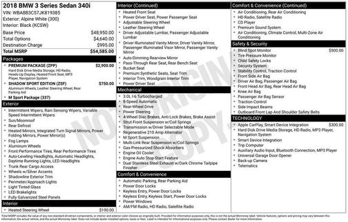 Alpine White 2018 BMW 340 340i