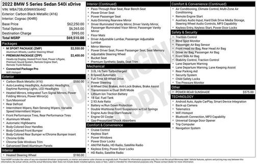 2022 BMW 540 i xDrive
