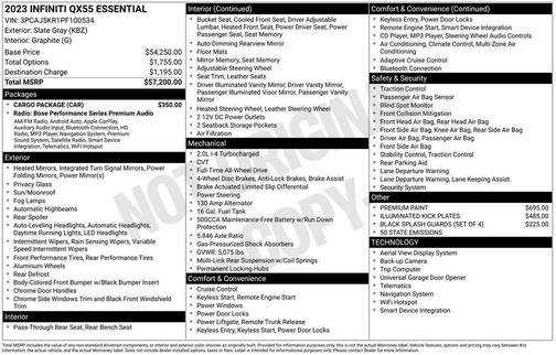 2023 INFINITI QX55 ESSENTIAL