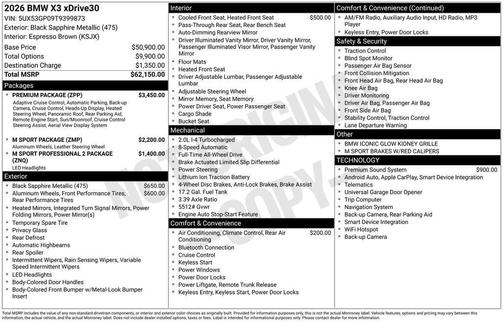 2026 BMW X3 30 xDrive