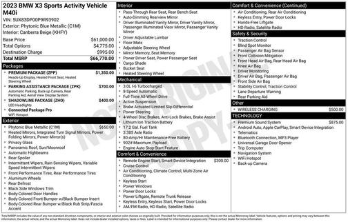 Phytonic Blue Metallic 2023 BMW X3 M40i