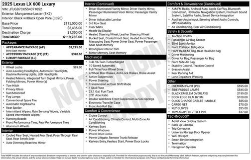 2025 Lexus LX 600 Luxury