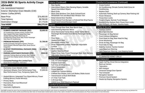 2026 BMW X6 xDrive40i