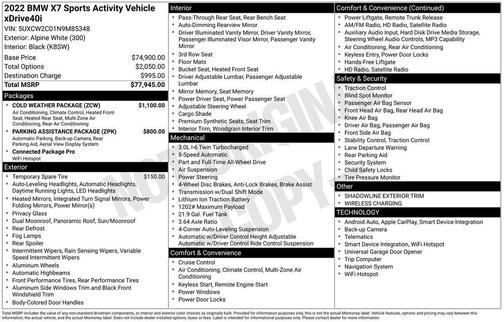 2022 BMW X7 xDrive40i