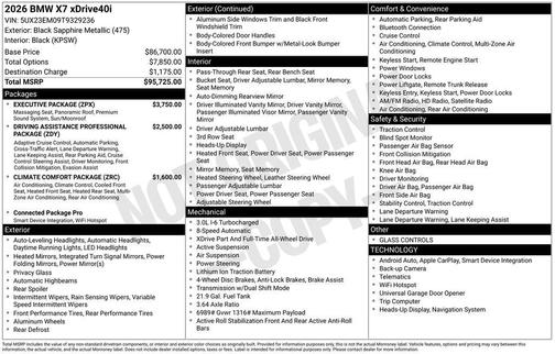 2026 BMW X7 xDrive40i