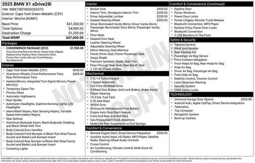 Cape York Green Metallic 2025 BMW X1 xDrive28i
