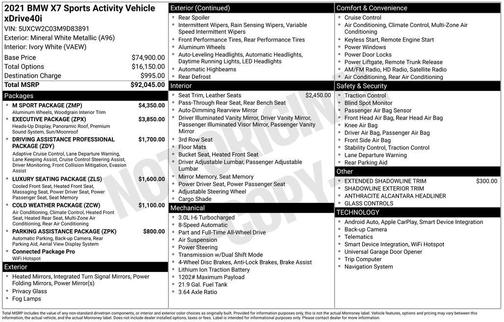 2021 BMW X7 xDrive40i