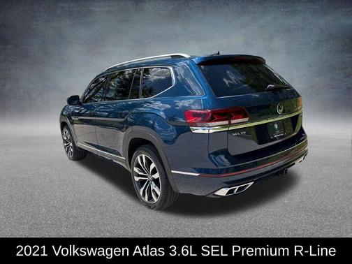 Tourmaline Blue Metallic 2021 Volkswagen Atlas 3.6L SEL Premium