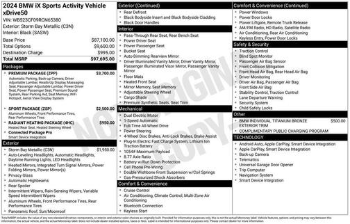 Storm Bay Metallic 2024 BMW iX xDrive50