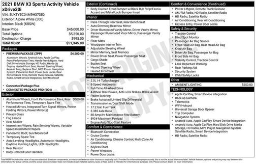 2021 BMW X3 xDrive30i