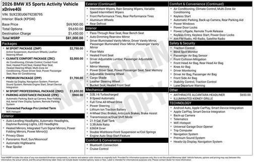 2026 BMW X5 xDrive40i