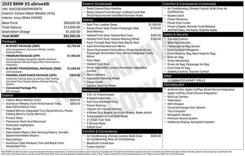 Carbon Black Metallic 2025 BMW X5 xDrive40i