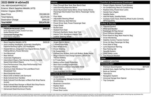Black Sapphire Metallic 2023 BMW i4 Gran Coupe eDrive35