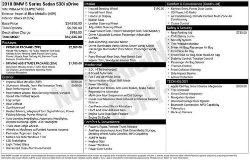 Imperial Blue Metallic 2018 BMW 530 xDrive