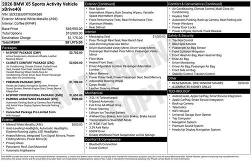 2026 BMW X5 xDrive40i