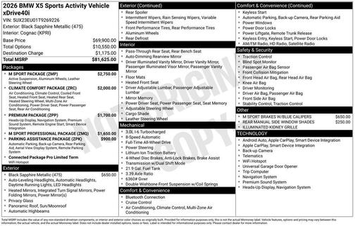 2026 BMW X5 xDrive40i