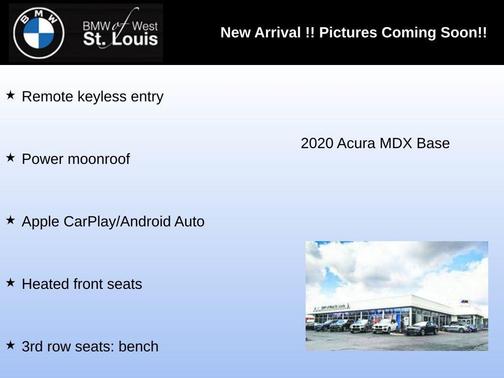 Platinum White Pearl 2020 Acura MDX 3.5L w/Technology Package