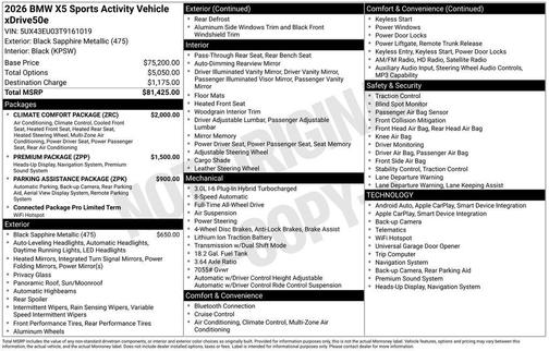 2026 BMW X5 PHEV xDrive50e