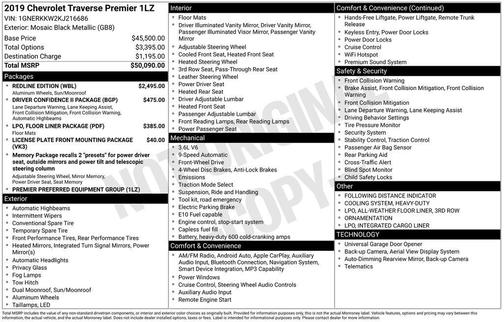 2019 Chevrolet Traverse Premier