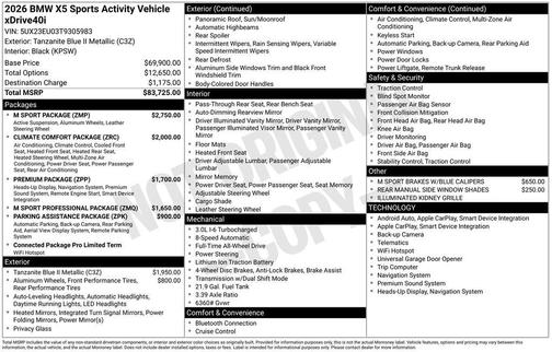2026 BMW X5 xDrive40i