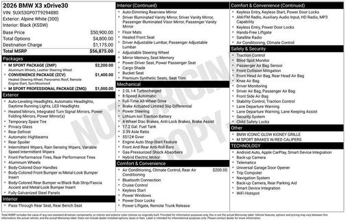 2026 BMW X3 30 xDrive