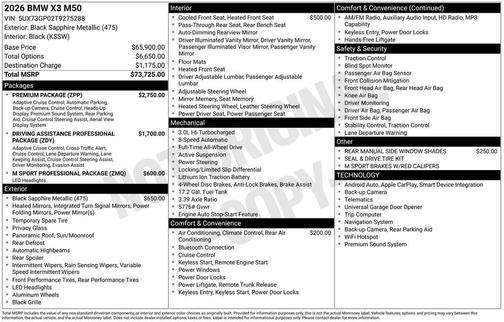 2026 BMW X3 M50 xDrive