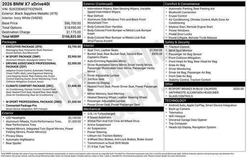 2026 BMW X7 xDrive40i
