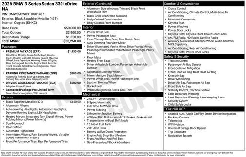 Black Sapphire Metallic 2026 BMW 330 xDrive NA