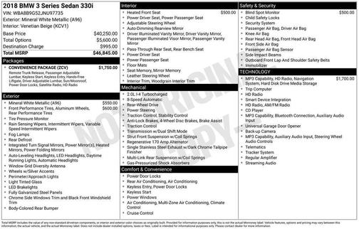 White Metallic 2018 BMW 330 330i