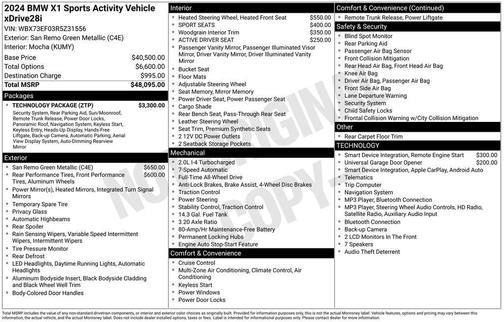Green Metallic 2024 BMW X1 xDrive28i