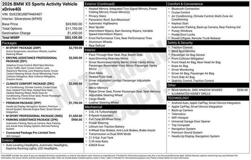 Carbon Black Metallic 2026 BMW X5 xDrive40i