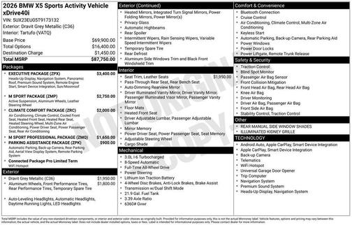 Dravit Gray Metallic 2026 BMW X5 xDrive40i
