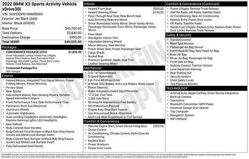 2022 BMW X3 xDrive30i
