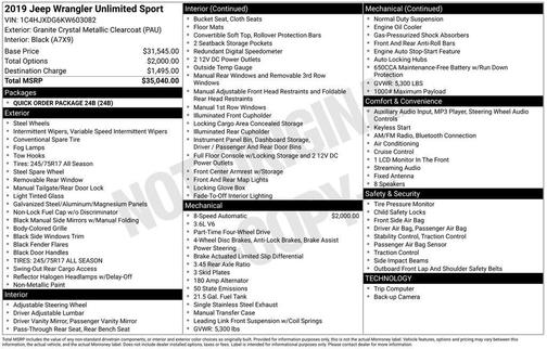 2019 Jeep Wrangler Unlimited Sport