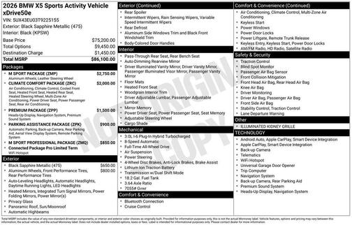 2026 BMW X5 PHEV xDrive50e