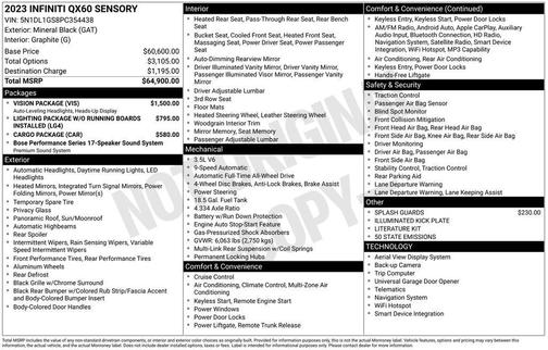 2023 INFINITI QX60 SENSORY