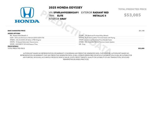 2025 Honda Odyssey Elite
