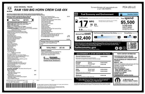 Bright White Clearcoat 2022 RAM 1500 Big Horn/Lone Star