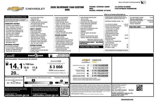 Summit White 2020 Chevrolet Silverado 1500 Custom