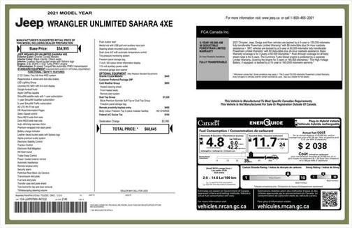 2021 Jeep Wrangler Unlimited 4xe Sahara