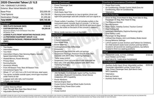 2020 Chevrolet Tahoe LS