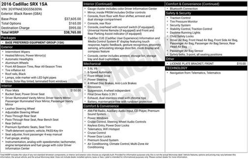 2016 Cadillac SRX Standard