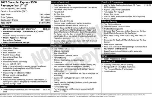 2017 Chevrolet Express 3500 LT