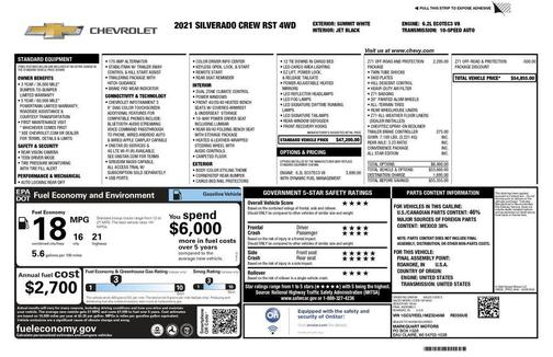 Summit White 2021 Chevrolet Silverado 1500 RST