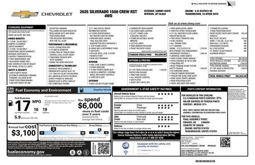 Summit White 2025 Chevrolet Silverado 1500 RST