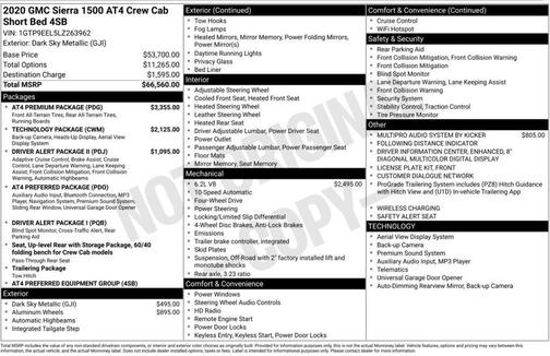 Dark Sky Metallic 2020 GMC Sierra 1500 AT4