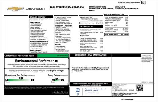 2021 Chevrolet Express 2500 RWD 2500 Regular Wheelbase WT
